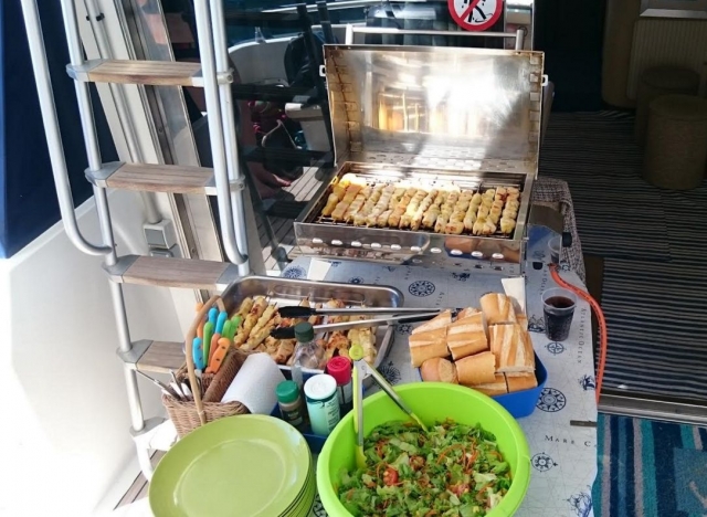 Comida a bordo del barco